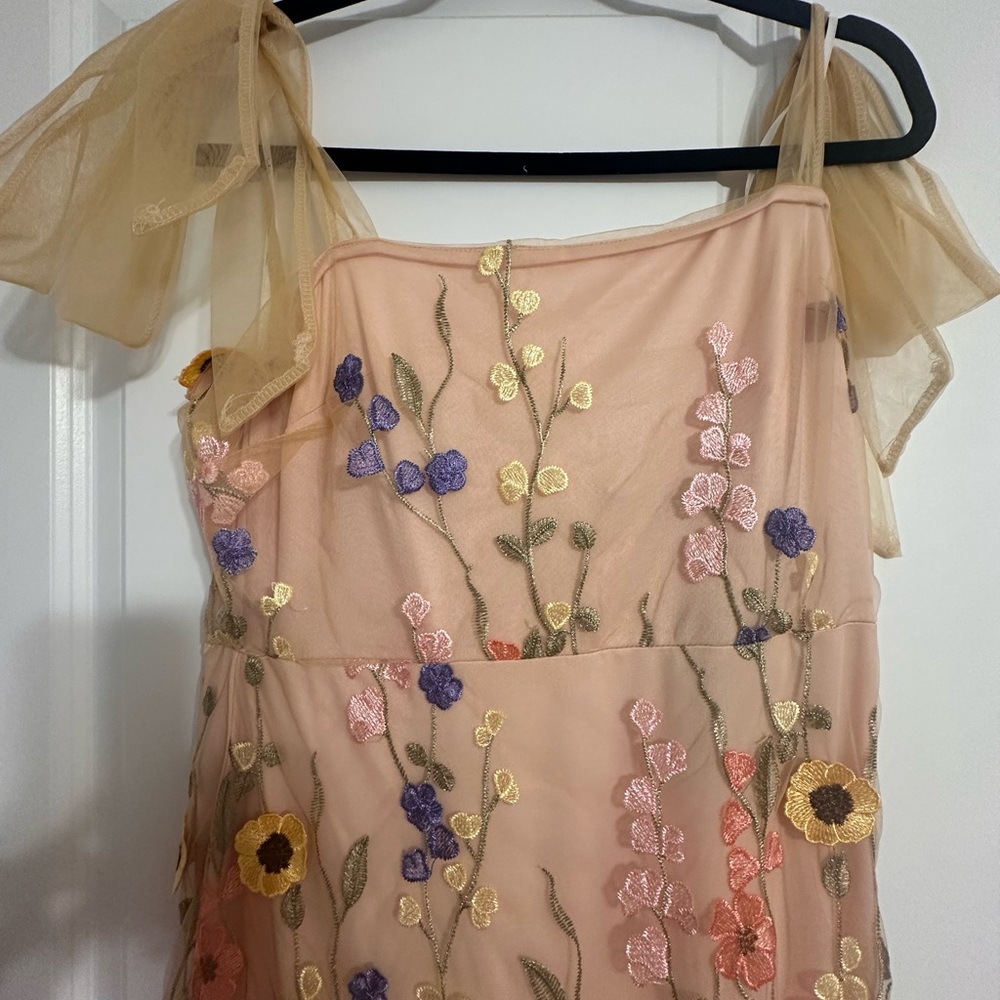 Lulu's Blush Dress with Gold Embroidery - Picture 2 of 5